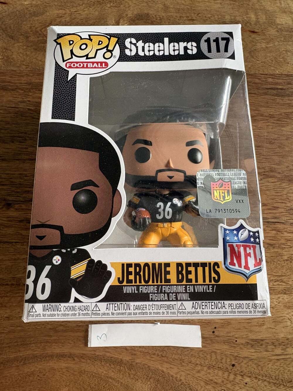 Funko Pop NFL Football Jerome Bettis Steelers 117 Vinyl Figure Box Damage